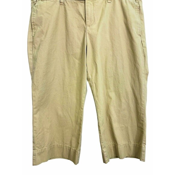 Gap Favorite Khaki Capri Women’s Sz 16 Flat Front Tan Pockets Capri Pants - Picture 3 of 12